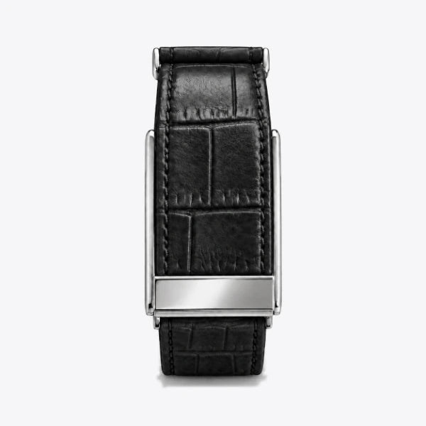 Croc-embossed leather — Black