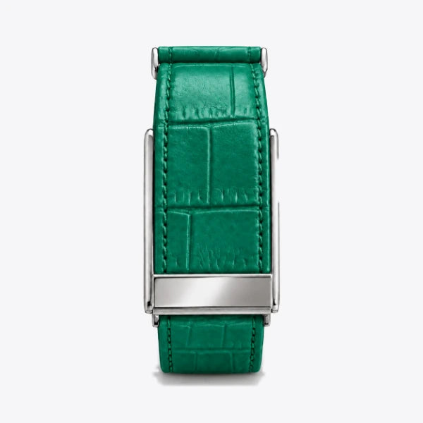 Croc-embossed leather — Jade Green