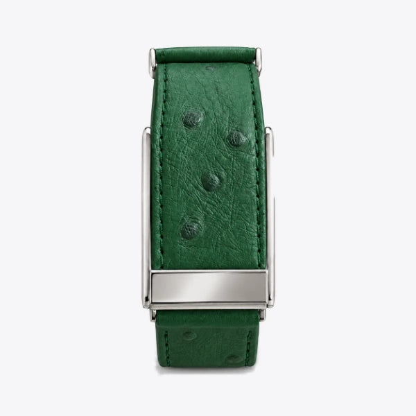 Ostrich-embossed leather — Forest Green